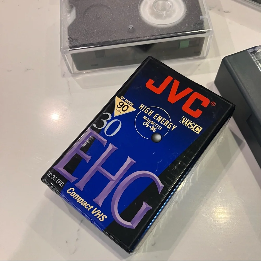 Lot of 6 JVC and Maxell VHS-C Camcorder Tapes, Blank Unused